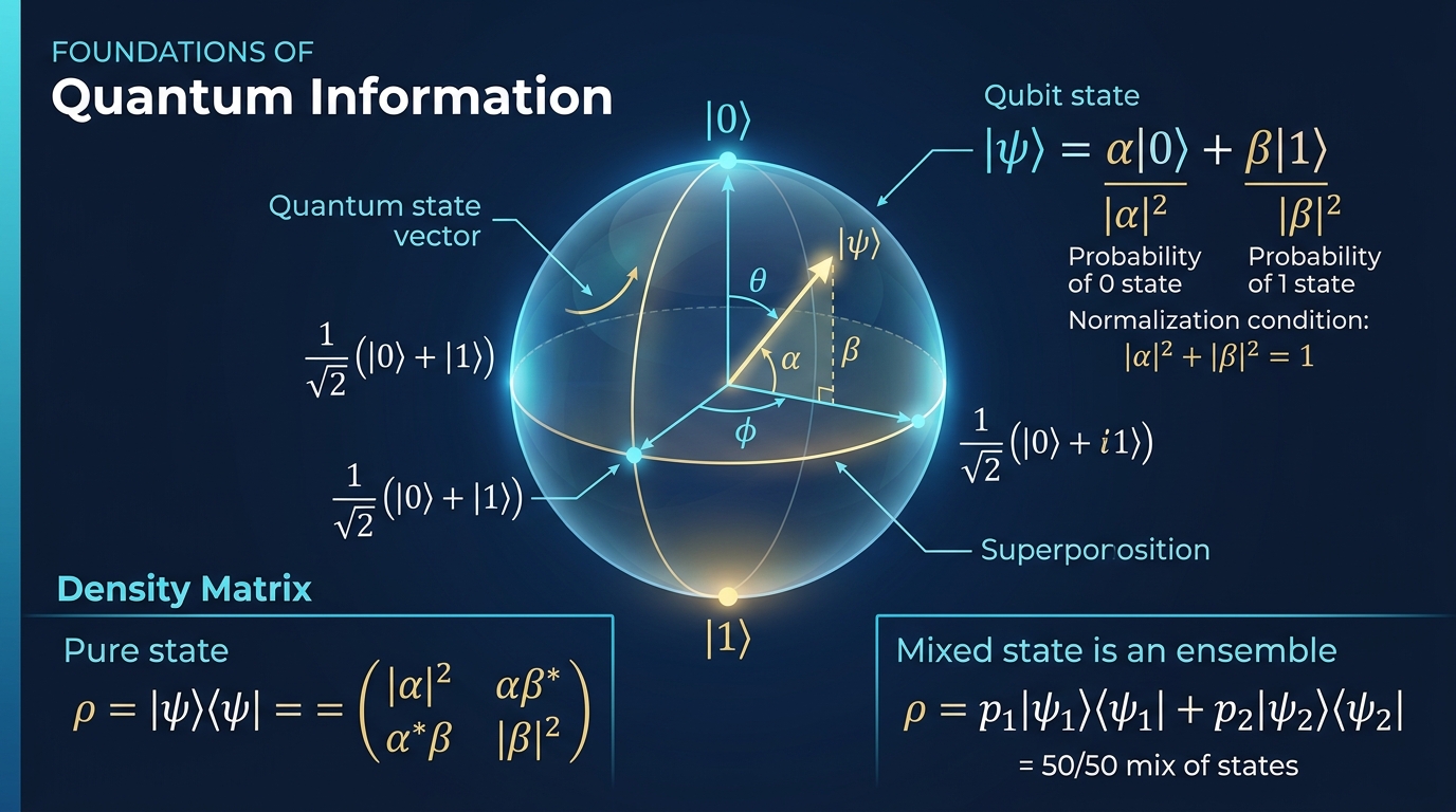 Foundations of Quantum Information: From Qubits and Superposition to Density Matrices